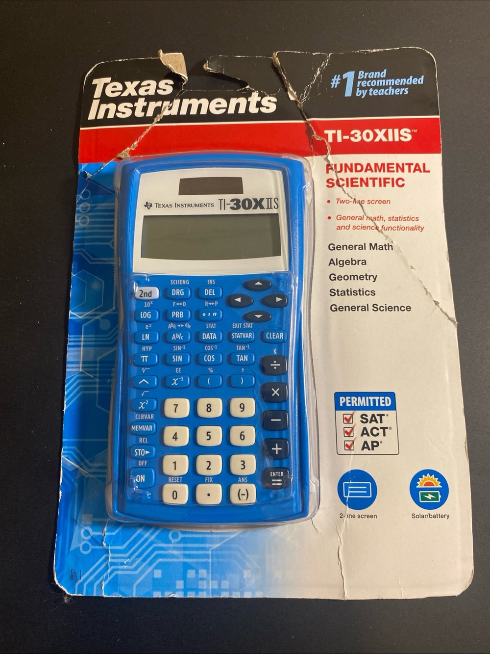 Texas Instruments TI-30X IIS‎ Scientific Calculator Solar-Sealed-Blue